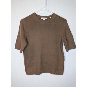 Vince Brown Wool Cashmere Short Sleeve Crewneck Sweater Women’s S